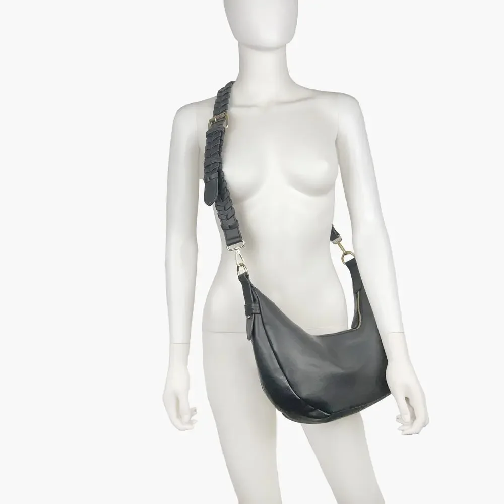 JULES KAE Zola Vegan Leather Hobo Bag (Black)